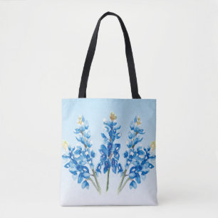 Bolsa Tote Bluebonnets da aguarela