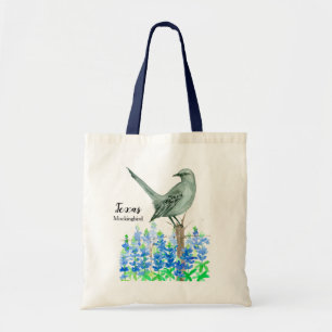 Bolsa Tote Bluebonnets do Texas Mockingbird