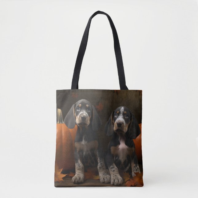 Bolsa Tote Bluetick Conhound Puppy Autumn - Pumpkin (Frente)