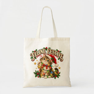 Bolsa Tote Blusa de Natal Divertida de Gatinho