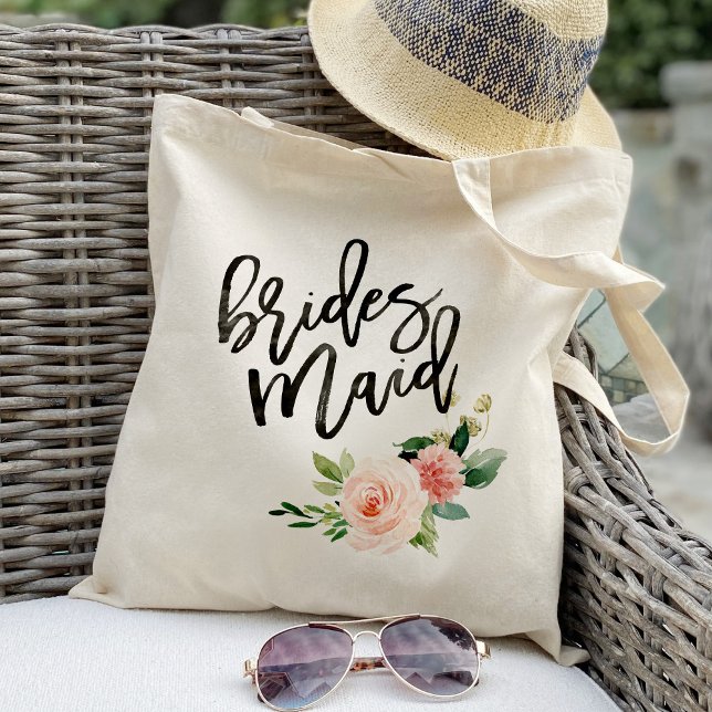 Bolsa Tote Blush floral bridesmaid presentes (Criador carregado)