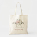 Bolsa Tote Blush florescente rosa boho chic bridesmaid<br><div class="desc">Blush floral poeirento,  rosa boho chic bridesmaid tote bag,  presente de damas de honra. Esta design de casamento faz parte da minha coleção de Casamentos Rosa Blush (https://www.zazzle.com/collections/blush_rose_wedding-119664950616194974),  onde você pode encontrar o convite de casamento,  salvar a data,  RSVP,  cerimônia de casamento,  menu,  favor de casamento,  etc designs.</div>