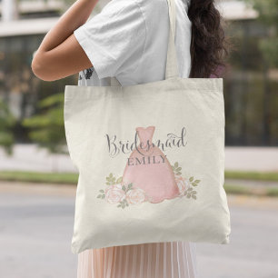 Bolsa Tote Blush Mínimo de Blush Rosa Elegante Bridesmaid