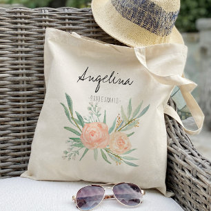 Bolsa Tote Blush Pink Floral Bridesmaid presente