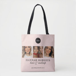Bolsa Tote Blush Pink Script Logo Photo Hair Makeup Studio