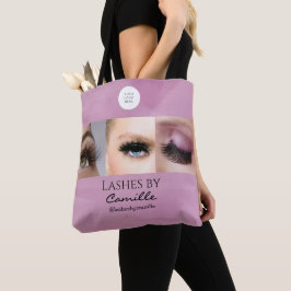 Bolsa Tote Blush Pink Script Logo Photo Lash Studio 