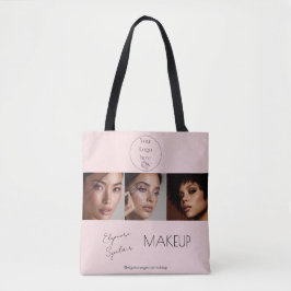 Bolsa Tote Blush Pink Script Logo Photo Makeup Studio