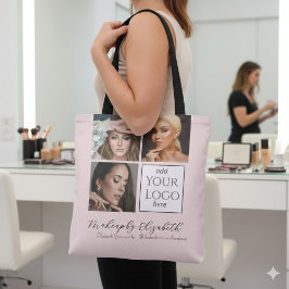 Bolsa Tote Blush Pink Script Logo Photo Makeup Studio