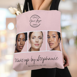 Bolsa Tote Blush Pink Script Logo Photo Makeup Studio