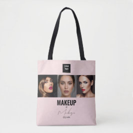 Bolsa Tote Blush Pink Script Logo Photo Makeup Studio Window