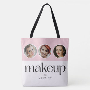 Bolsa Tote Blush Rosa Branco 3 Foto MUA Artista de Maquiagem
