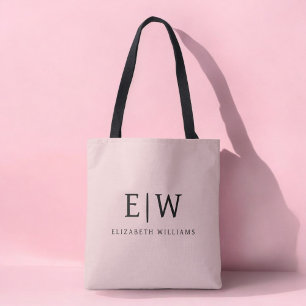 Bolsa Tote Blush Rosa Empoeirado Monograma Moderno Feminino S