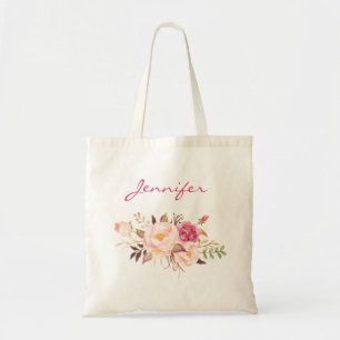 Bolsa Tote Blush Rosa Floral & Nome