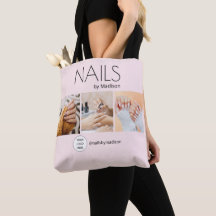 Blush Rosa Preto Moderno Minimalista Unhas 3 Foto