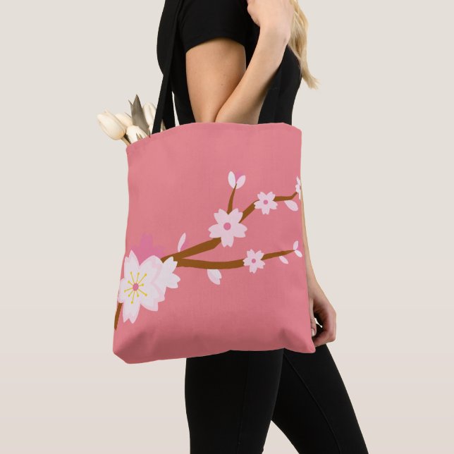 Bolsa Tote Blush rosa Sakura CHerry Blossom Japonês (Close Up)