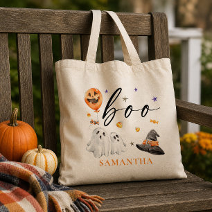 Bolsa Tote Bo Halloween Watercolor Trick ou Tratar