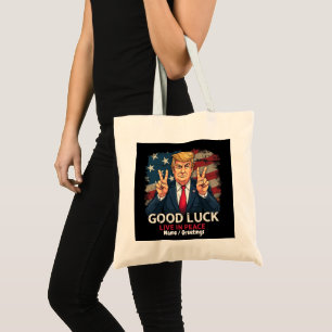 Bolsa Tote Boa Sorte Viva Em Paz Presente Cômico Citação Patr