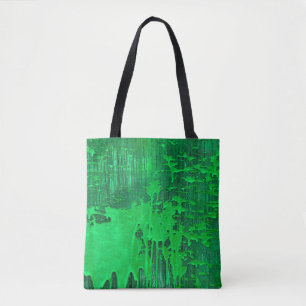 Bolsa Tote Boa superfície verde velha com textura de pingos d