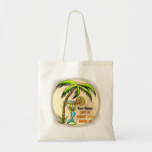 Bolsa Tote Boa vida, sereia, saco (Frente)
