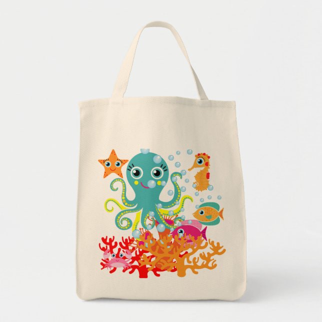 Bolsa Tote Boa vinda ao oceano (Frente)
