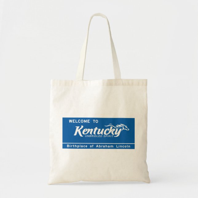 Bolsa Tote Boa vinda sinal de estrada de Kentucky - EUA (Frente)