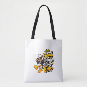 Bolsa Tote Boas Coisas Levam Tempo Camiseta Funny Cool Duck D