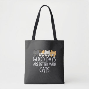 Bolsa Tote Boas Dias São Melhores Com Gatos Citação Aconchega