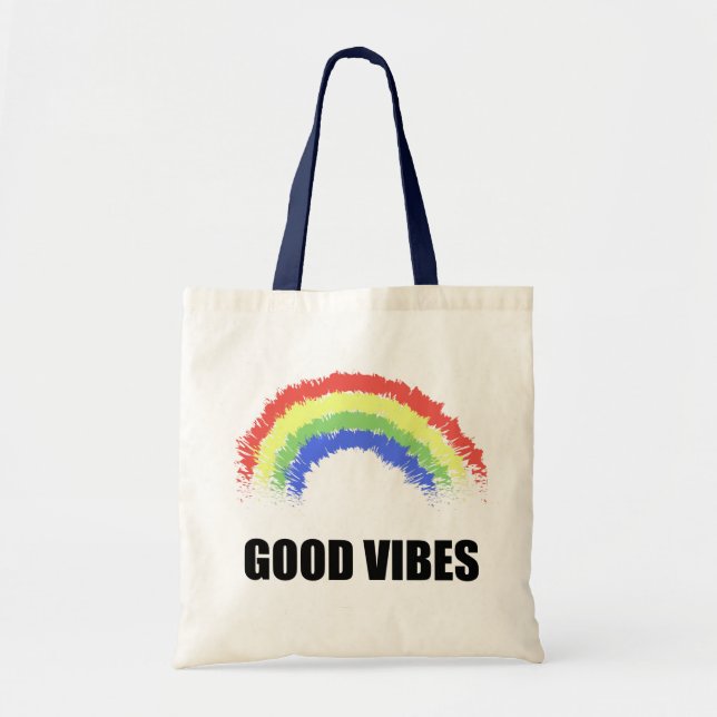 Bolsa Tote Boas Vibes Arco-Íris Tote Bag (Frente)