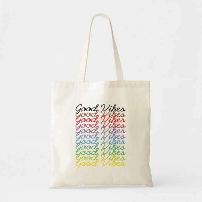 Bolsa Tote Boas Vibes Inspiracionais Coloridas (Frente)