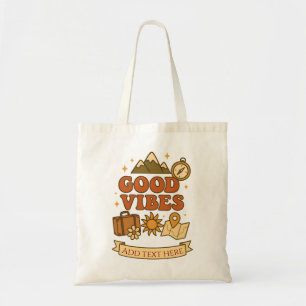 Bolsa Tote Boas Vibrações Design de Viagem – Texto Editável