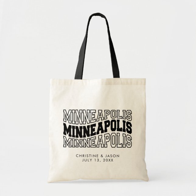 Bolsa Tote Boas-vindas a Minneapolis Wedding (Frente)