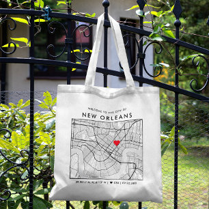 Bolsa Tote Boas-vindas a New Orleans Love Locator