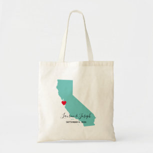 Bolsa Tote Boas-vindas ao casamento da Califórnia em Teal