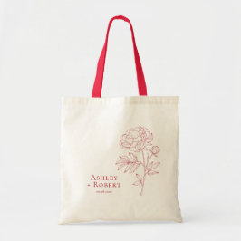 Bolsa Tote Boas-vindas ao Casamento da Flor Vermelha Elegante