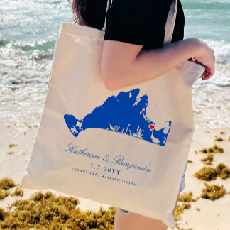 Bolsa Tote Boas-vindas ao Casamento da Marinha em Edgartown n