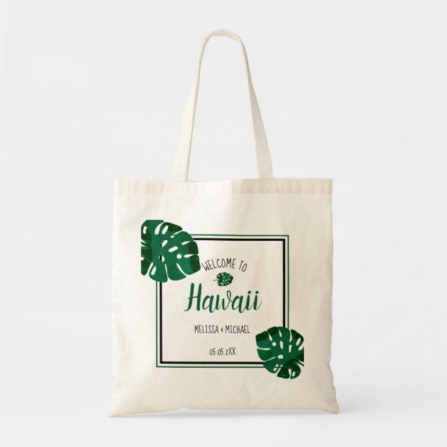Bolsa Tote Boas-vindas ao Casamento de Destino da Monstera Le (Frente)
