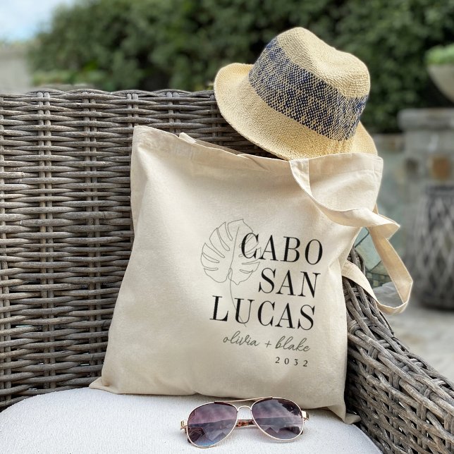 Bolsa Tote Boas-vindas ao Casamento de Destino da Monstera Le (Criador carregado)