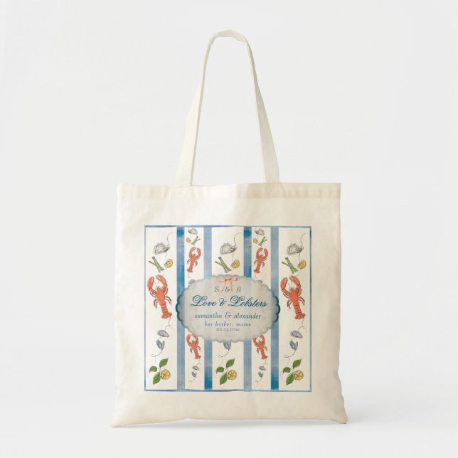 Bolsa Tote Boas-vindas ao Casamento de Destino de Lagosta (Frente)