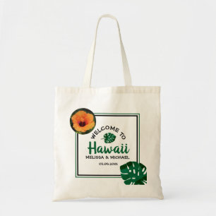 Bolsa Tote Boas-vindas ao Casamento de Destino de Monstera Le