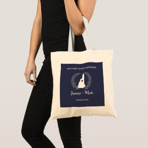 Bolsa Tote Boas-vindas ao casamento de destino de New Hampshi