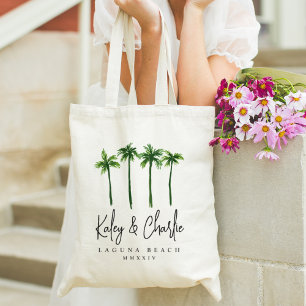 Bolsa Tote Boas-vindas ao Casamento de Destino de Palm Trees