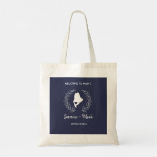 Bolsa Tote Boas-vindas ao Casamento de Destino Maine