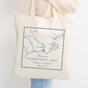 Bolsa Tote Boas-vindas ao Casamento em Kennebunkport Maine