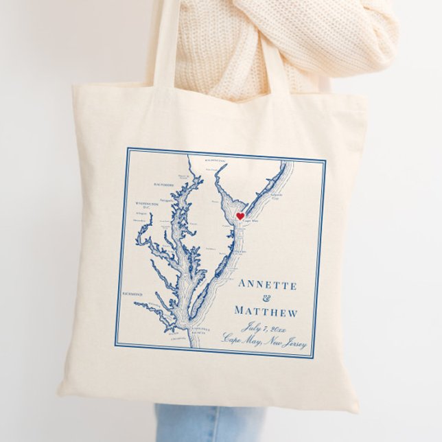 Bolsa Tote Boas-vindas ao Casamento Shore de Cape May New Jer (Criador carregado)