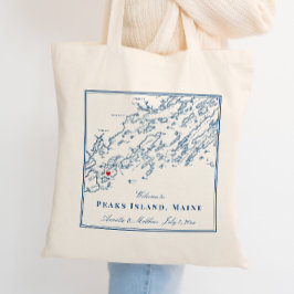 Bolsa Tote Boas-vindas ao Casco Bay na Ilha de Picos Maine