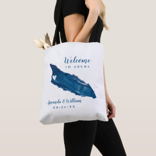 Bolsa Tote Boas-vindas ao Coração Móvel do Mapa Azul de Ar