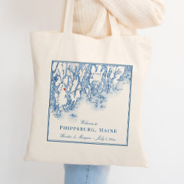 Bolsa Tote Boas-vindas ao Mapa Elegante do Phippsburg Maine