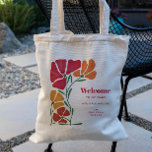 Bolsa Tote Boas-vindas ao Nouveau Flor Nouveau<br><div class="desc">Uma paleta de cores brilhante e moderna coloca esta suíte de casamento à parte do resto. O design apresenta um buquê floral estilizado e você pode personalizar todo o texto.</div>