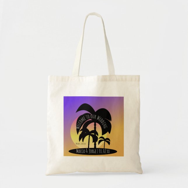 Bolsa Tote Boas-vindas Bag Palm Tree Colorida (Frente)