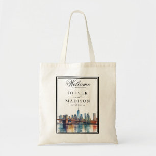 Bolsa Tote Boas-vindas de Casamento com Paisagem de Nova York